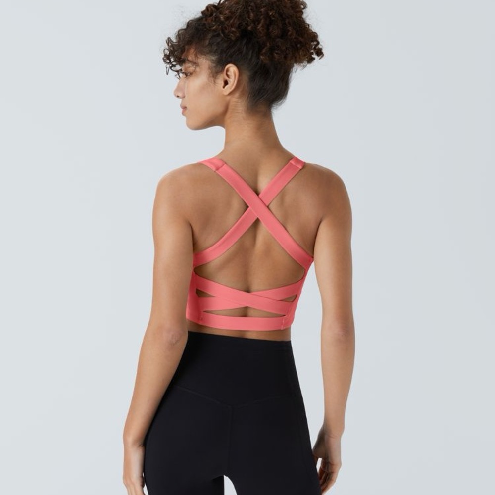 Halara Softlyzero Square Neck Backless Crisscross… - image 2